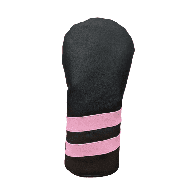 black and pink striped head cover