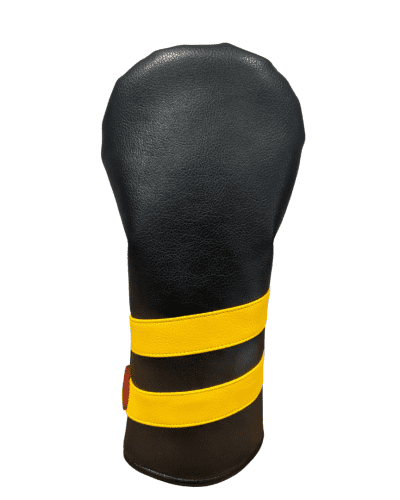 black and yellow striped head cover