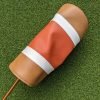 orange and tan striped can head cover