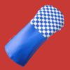 Blue and white chequered flag driver head cover
