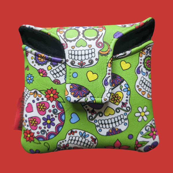 Green Sugar Skull mallet putter front