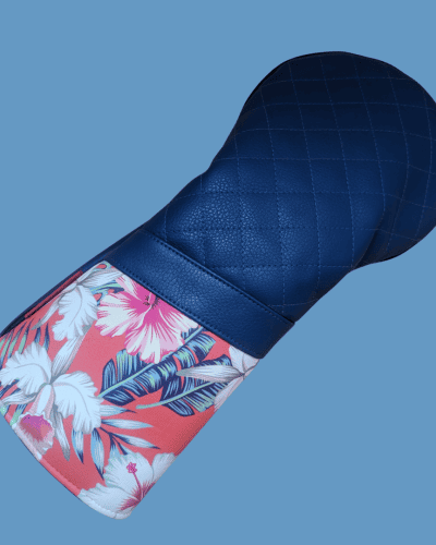 Blue and pink botanic head cover